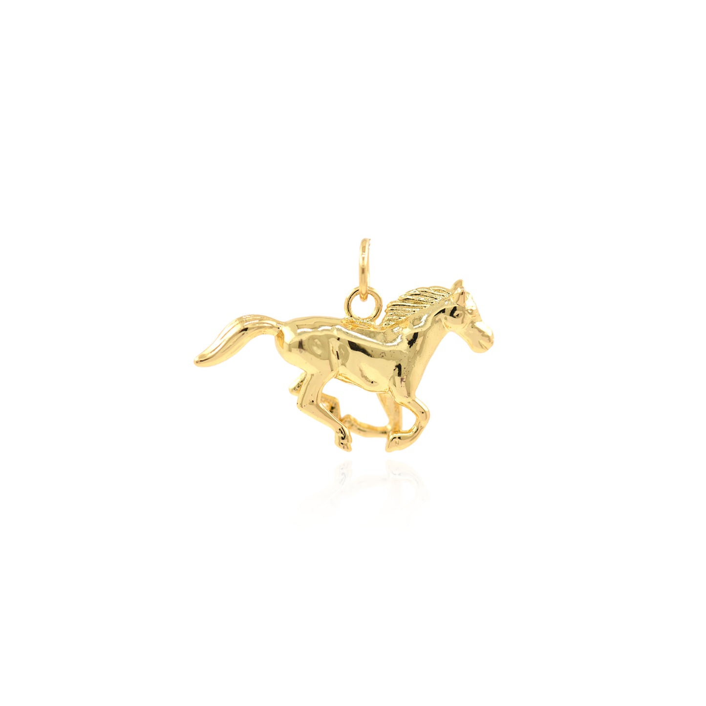 18K Filled Gold Horse Pendant 29.5x17.5mm