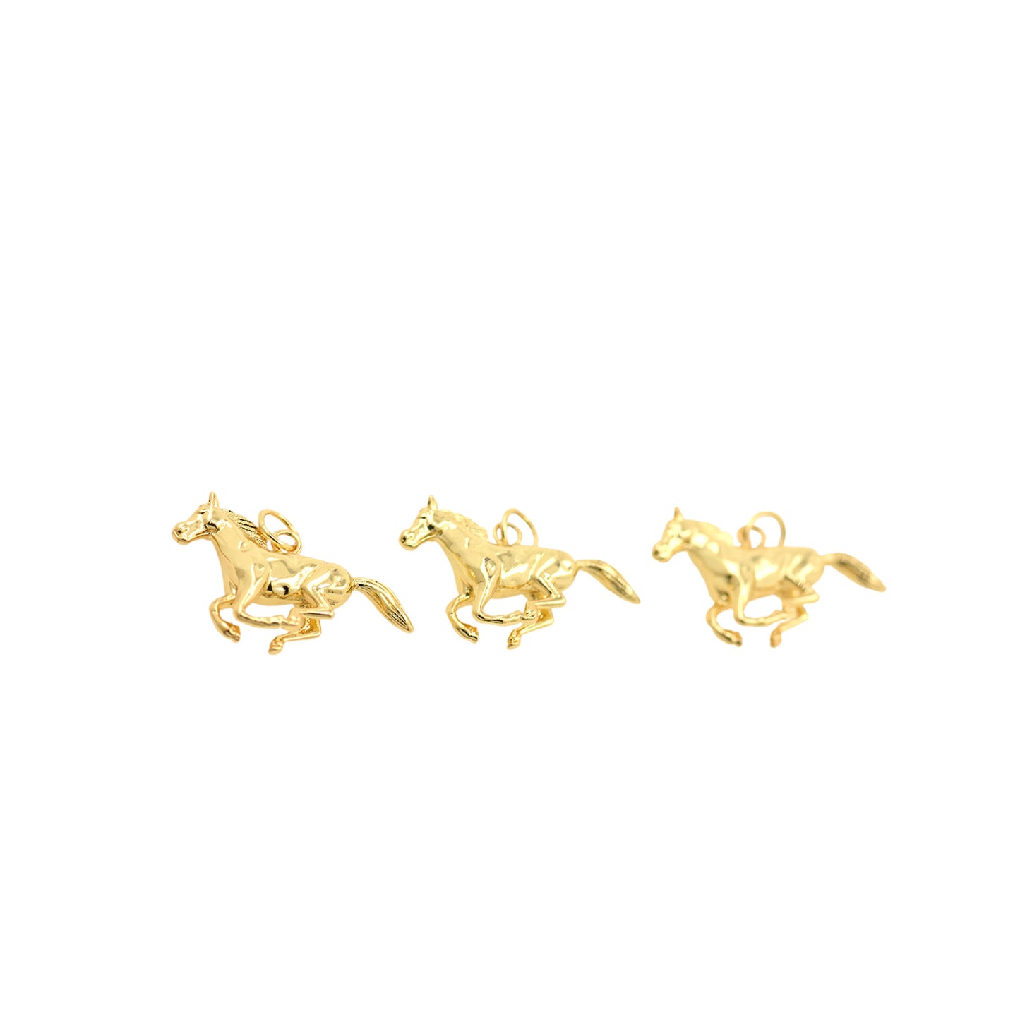 18K Filled Gold Horse Pendant 29.5x17.5mm