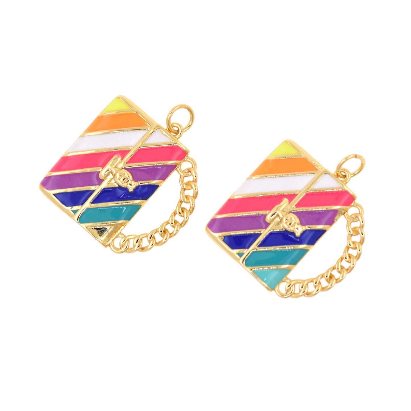 Colorful Handbag Jewelry,18K Gold Filled Bags Pendant 22x22mm