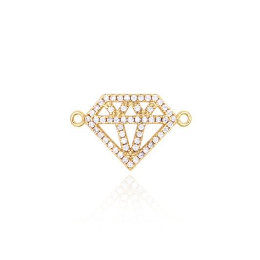 CZ Micro Set Pavé Diamond Connector 24x15mm