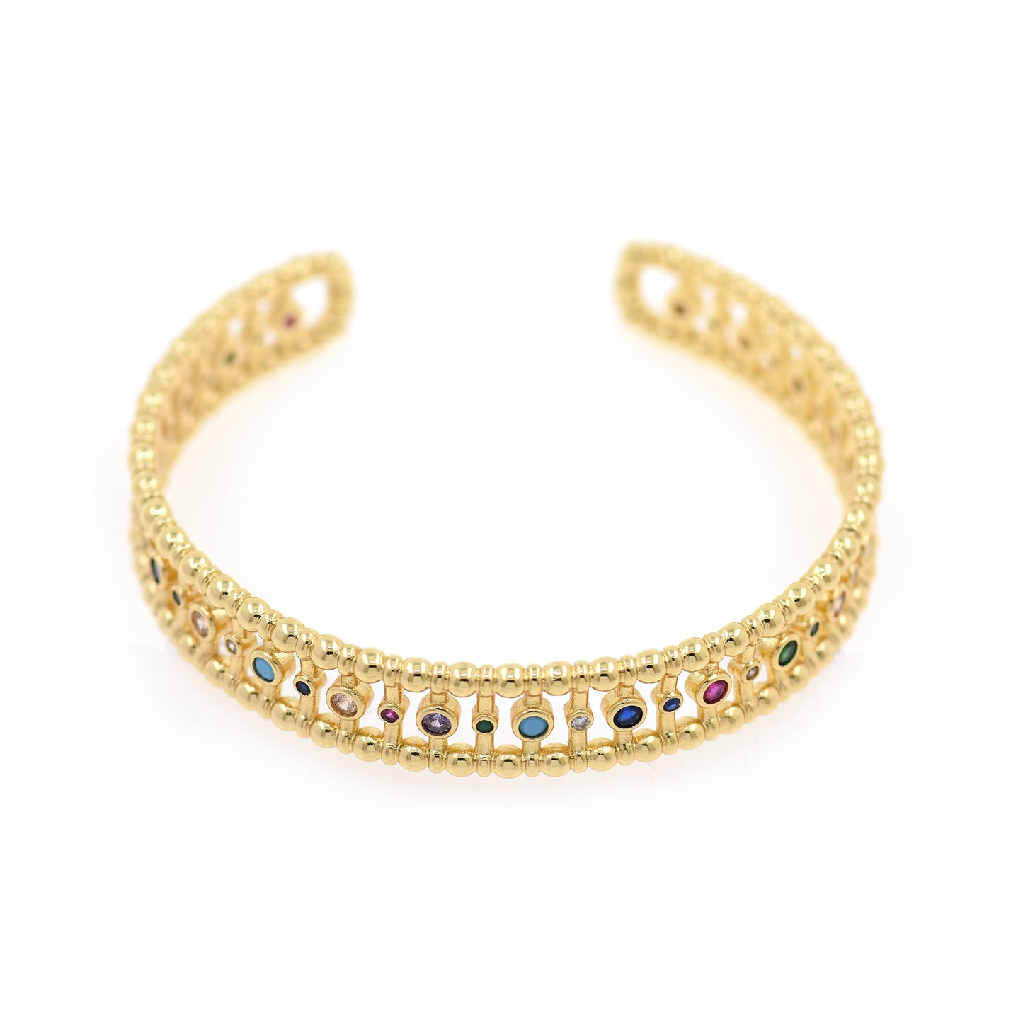 18K Gold Filled Zircon Bracelet, Adjustable Bracelet  63x11mm