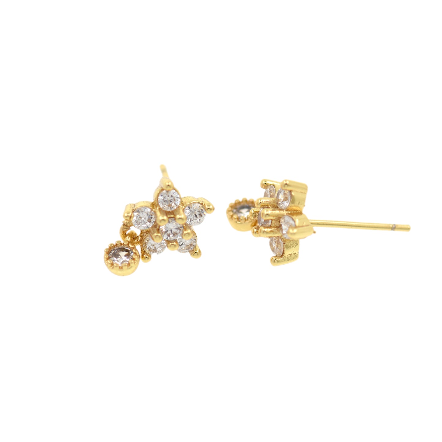 Dainty 18K Gold Filled Daisy Earrings  13x8.5mm