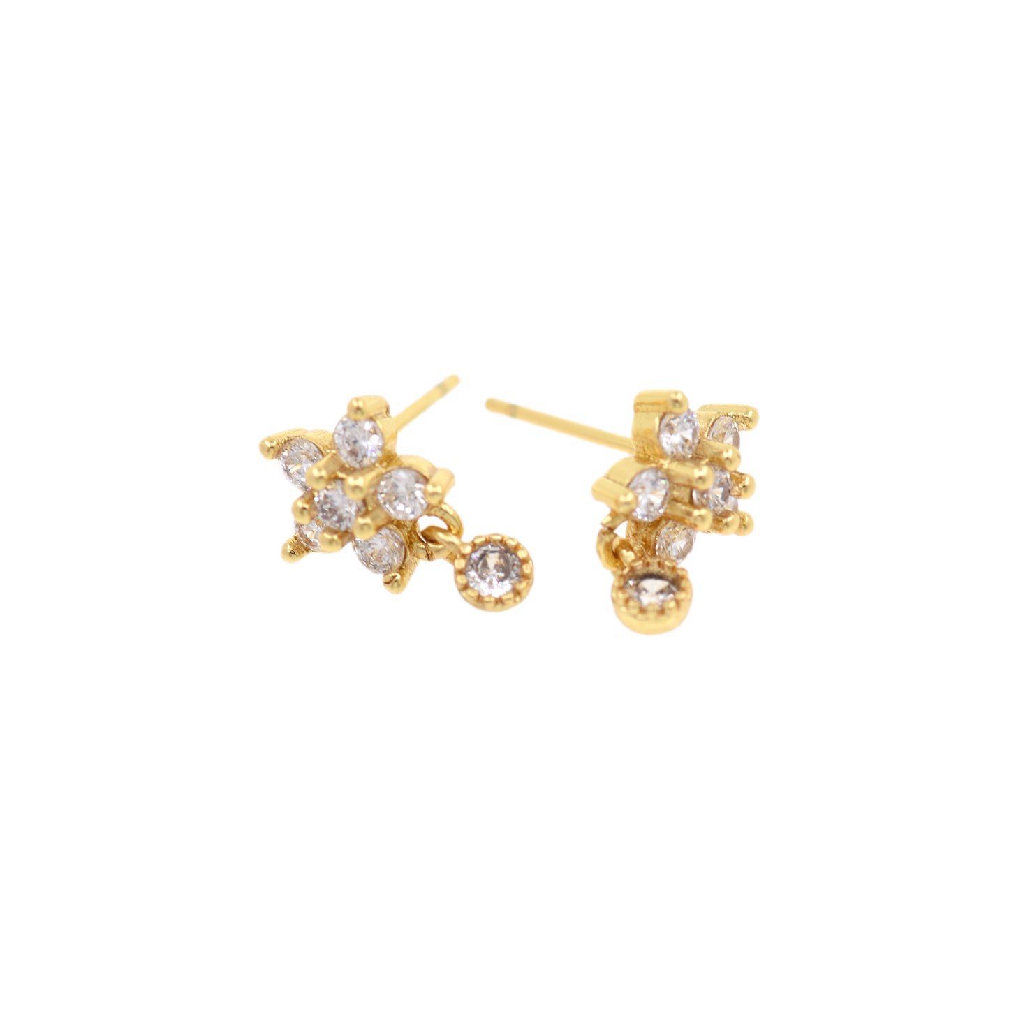 Dainty 18K Gold Filled Daisy Earrings  13x8.5mm