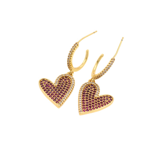 Heart Earrings 34x15mm