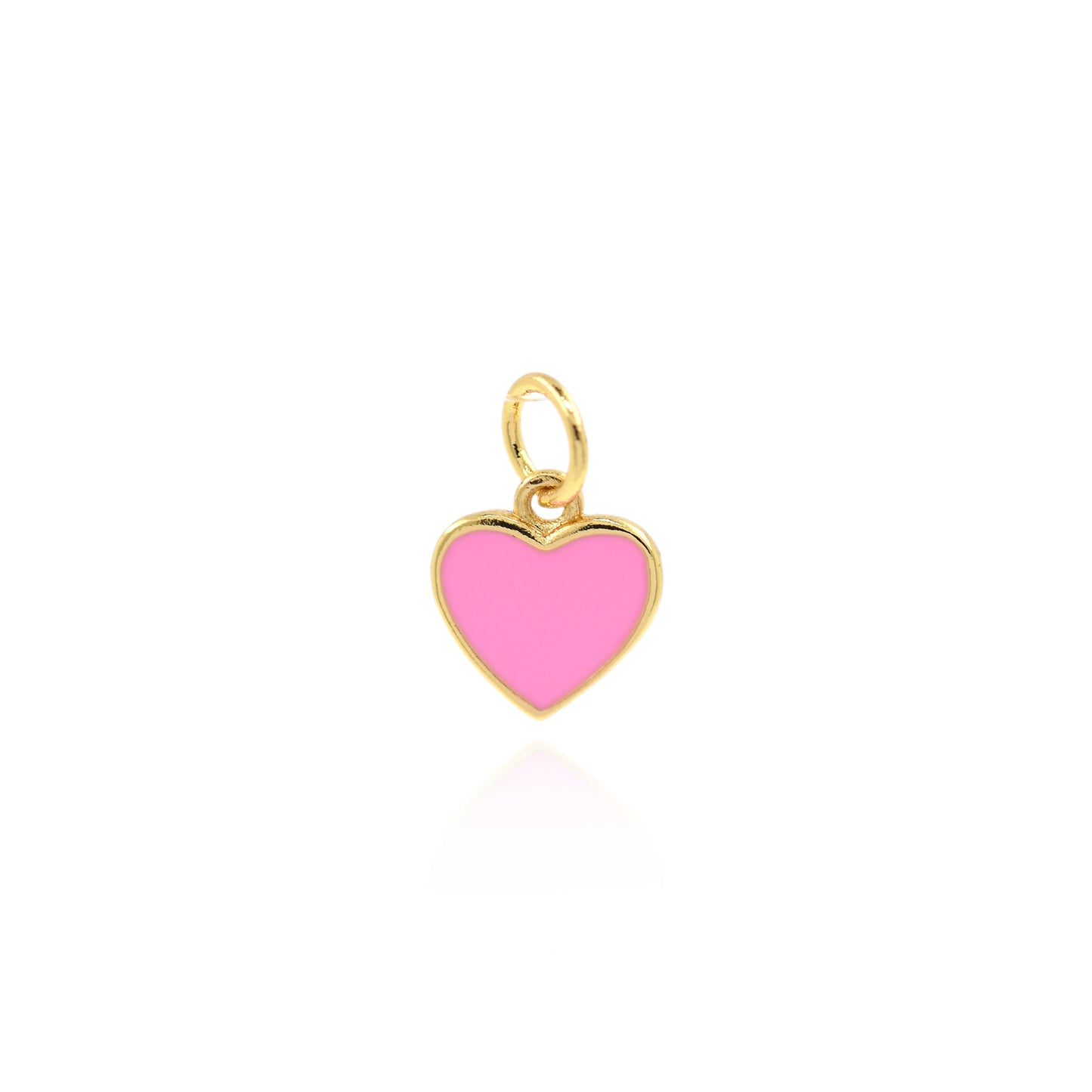 Mini Enamel Heart Tag Pendant 9x8.5mm