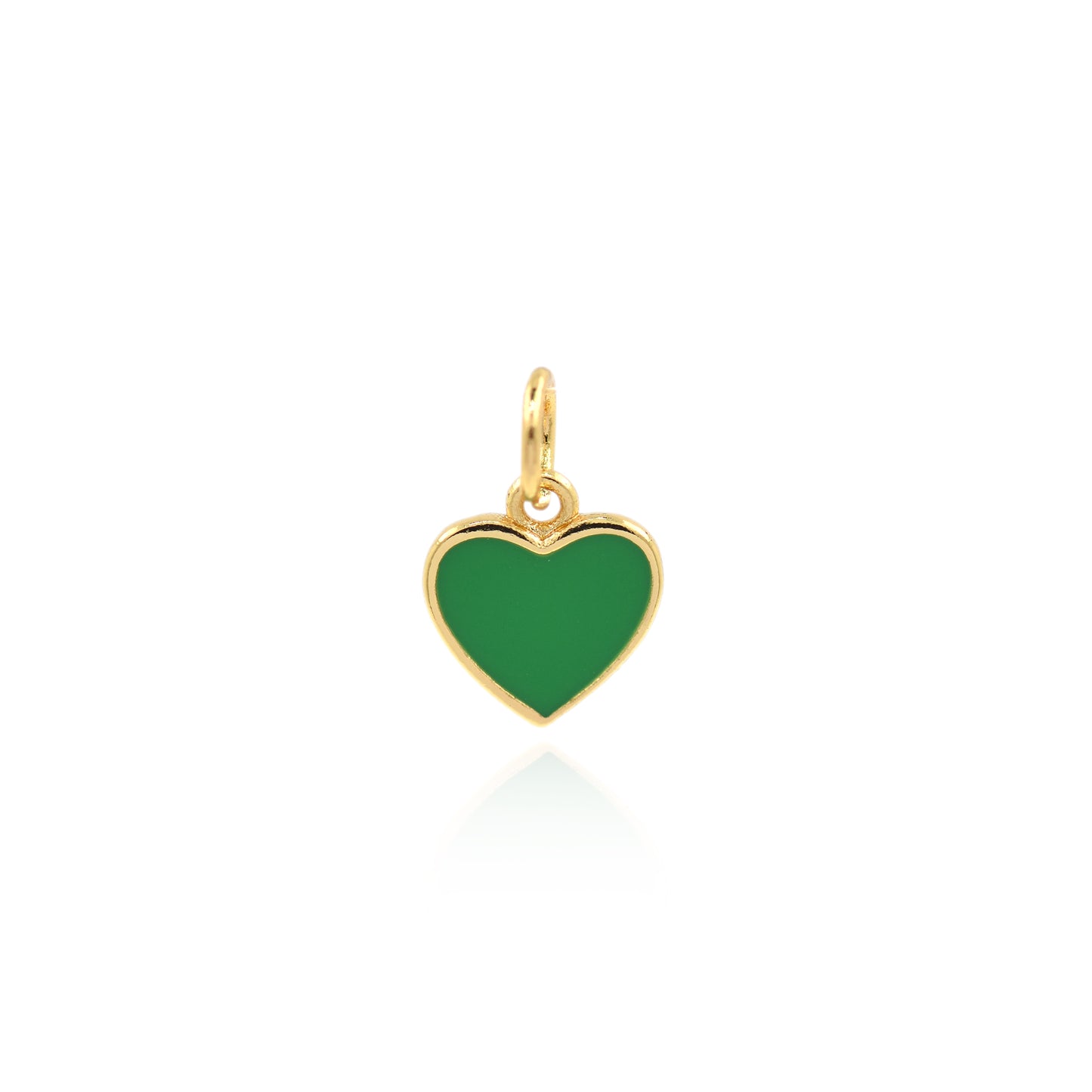 Mini Enamel Heart Tag Pendant 9x8.5mm