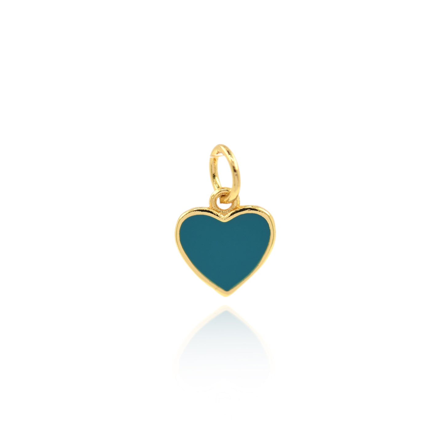 Mini Enamel Heart Tag Pendant 9x8.5mm