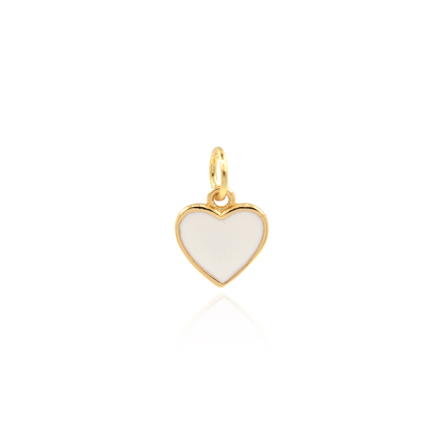 Mini Enamel Heart Tag Pendant 9x8.5mm