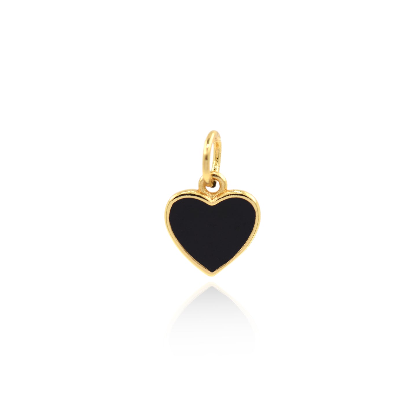 Mini Enamel Heart Tag Pendant 9x8.5mm