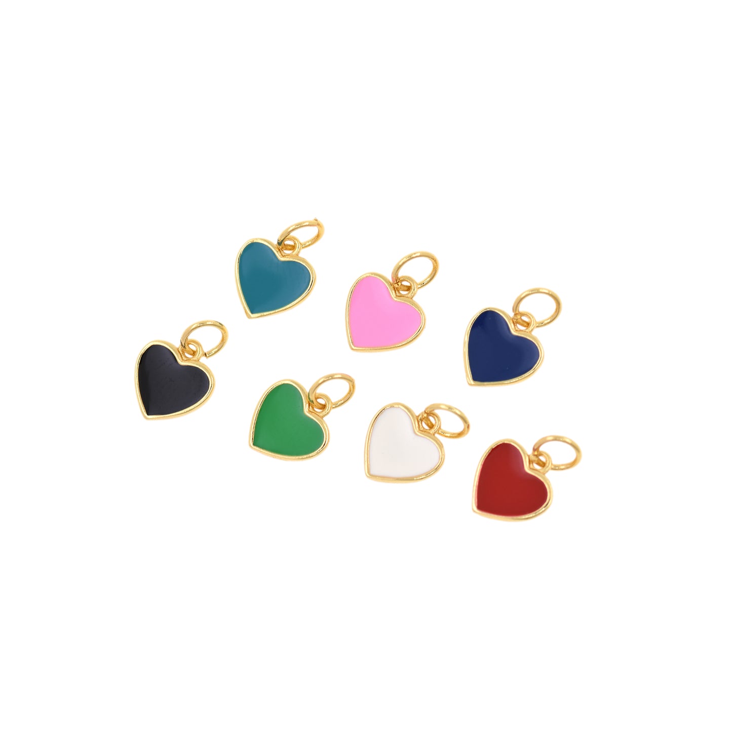 Mini Enamel Heart Tag Pendant 9x8.5mm