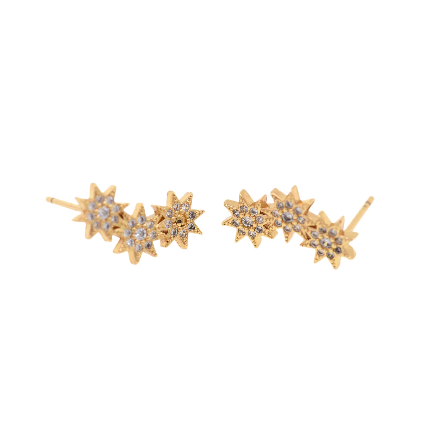 Exquisite Star Earrings, Simple Earrings Shining Star Earrings 16x8.5mm