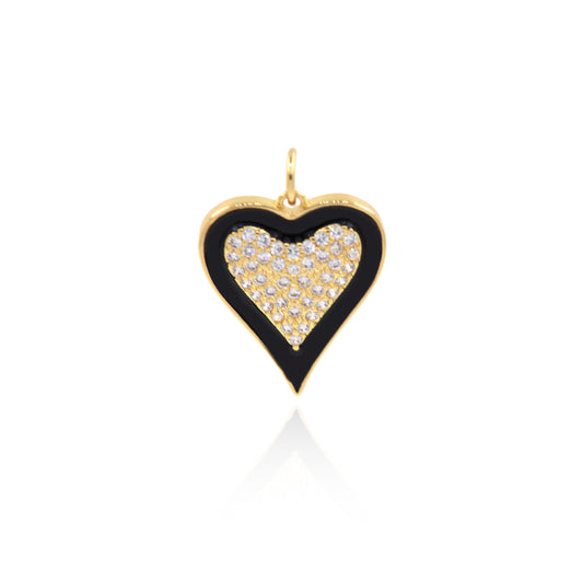 The Charm of Heart - Pave Heart Pendant 20x16mm