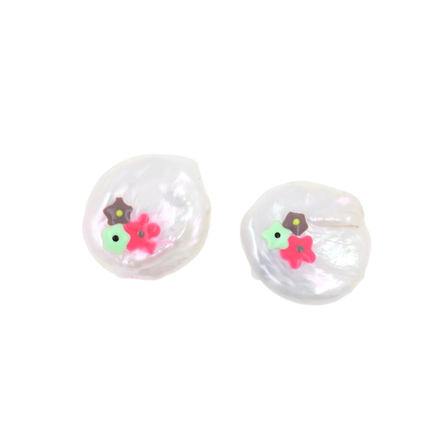 Enamel Pearl Spacer Beads, Cute Pearl Spacer Beads 18x18mm