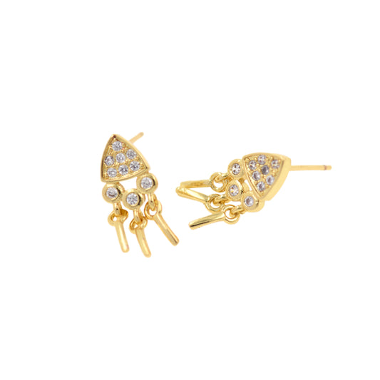 18K Gold Filled Jellyfish Earrings 16x7mm