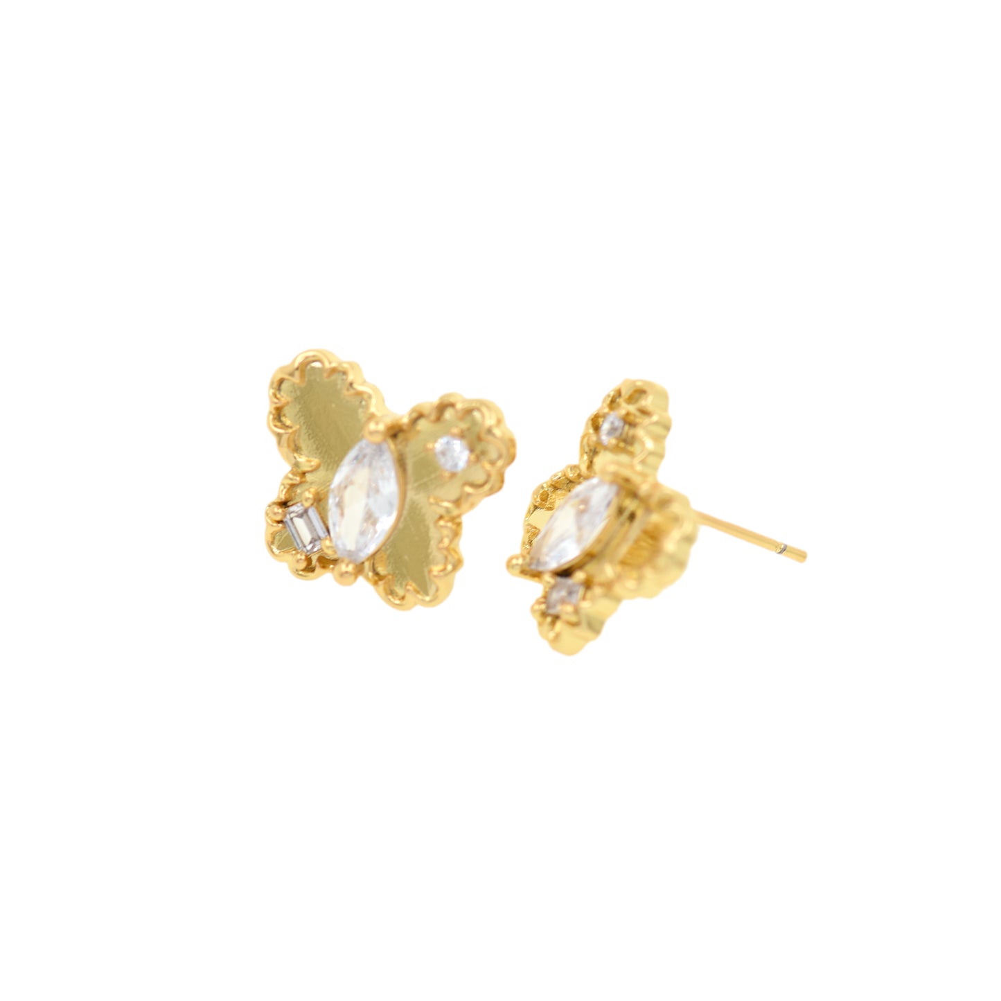 Cute Mouse Cartoon Earrings,18k Gold Filled Butterfly Earrings 15x13mm