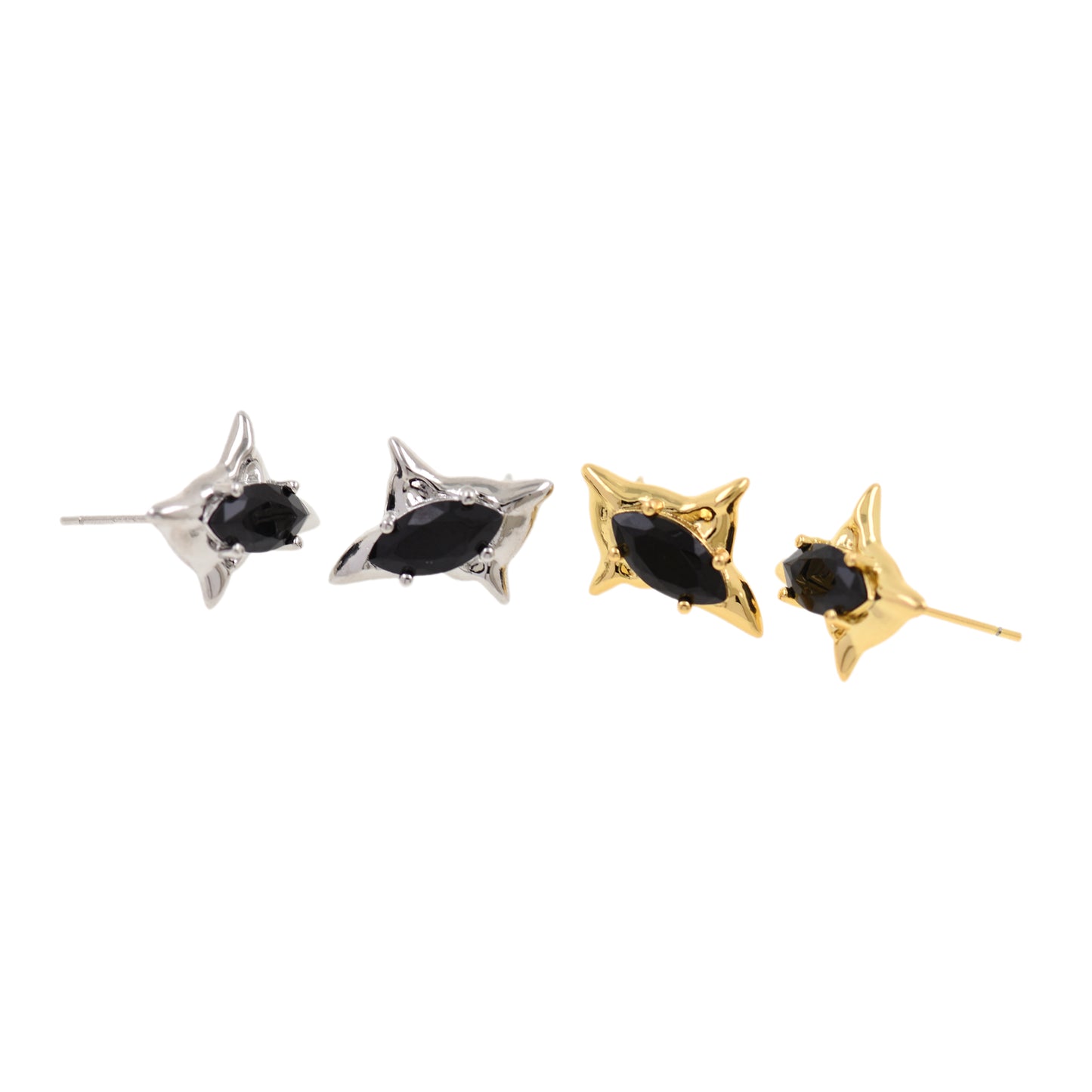 18K Gold Plated Diamond Star Earring Stud Earrings 17x11mm