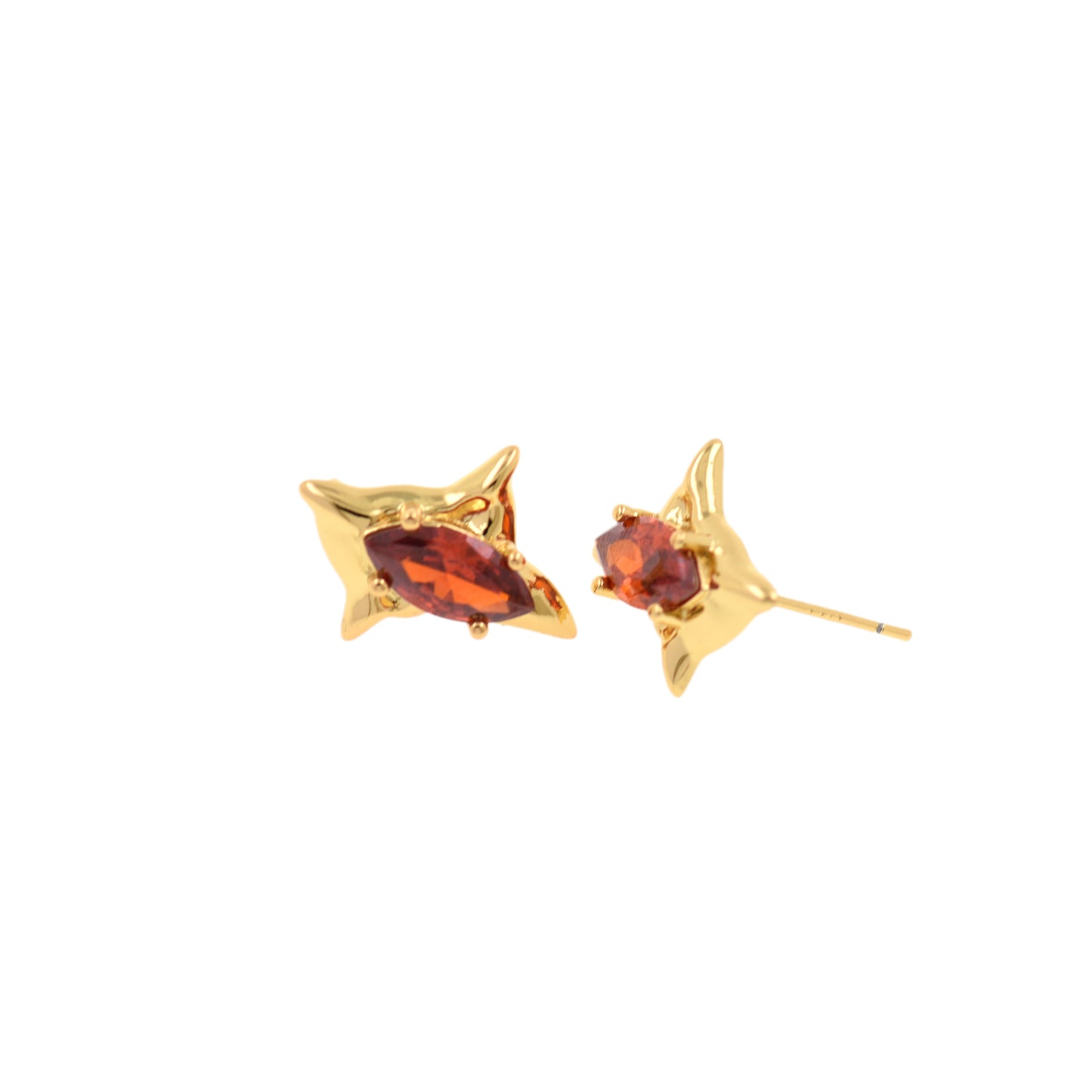 18K Gold Plated Diamond Star Earring Stud Earrings 17x11mm