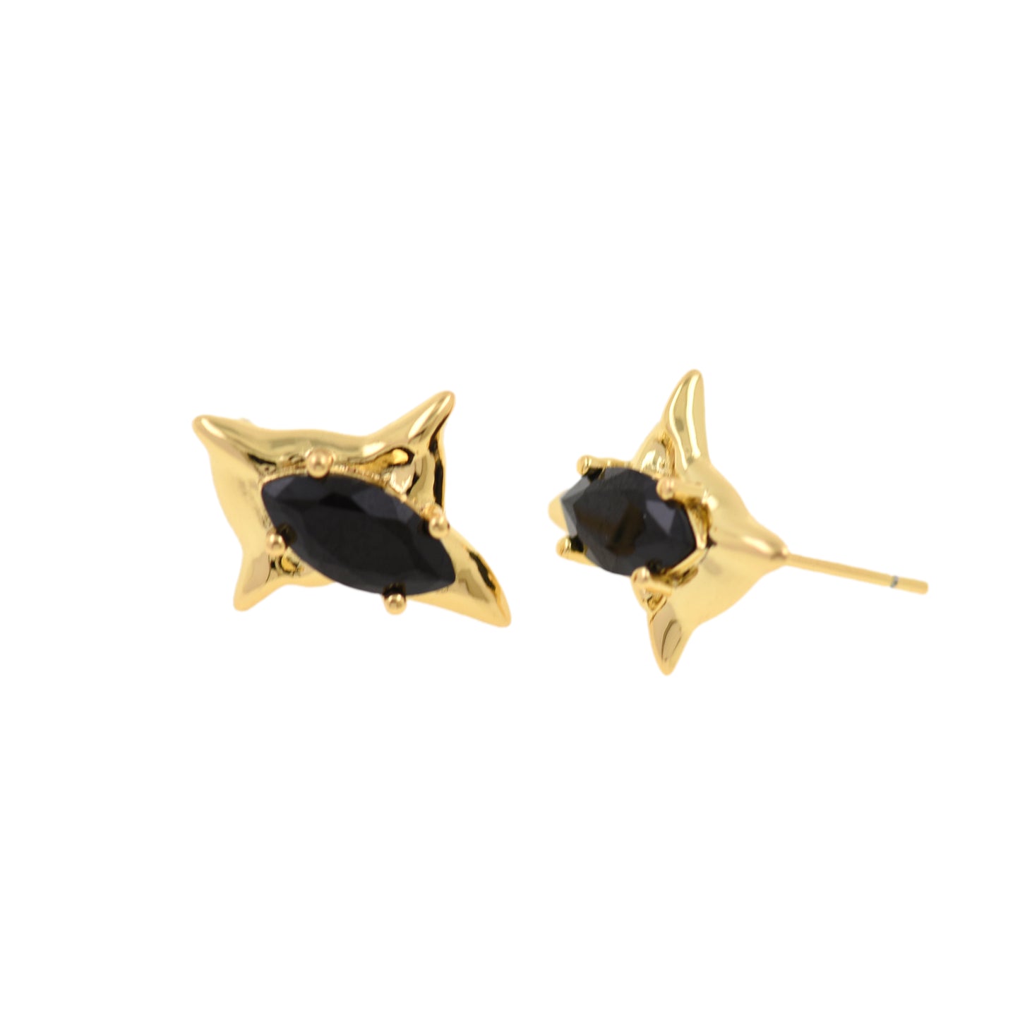 18K Gold Plated Diamond Star Earring Stud Earrings 17x11mm