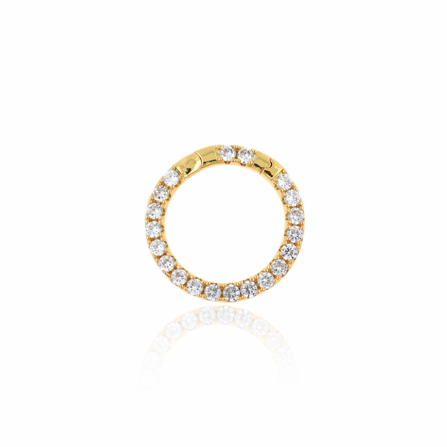 18K Gold Filled Circle Clasp,CZ Pave Round Clasp 20mm