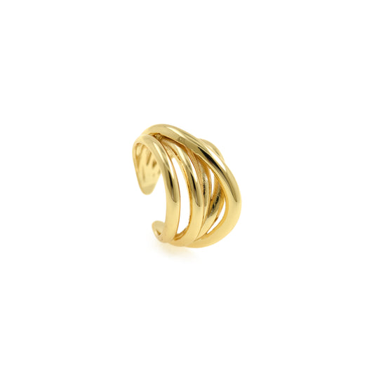 18K Filled Gold Zircon Ring, Brass  Ring 16x25mm