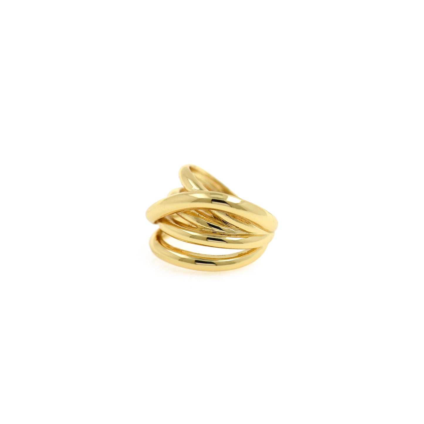 18K Filled Gold Zircon Ring, Brass  Ring 16x25mm