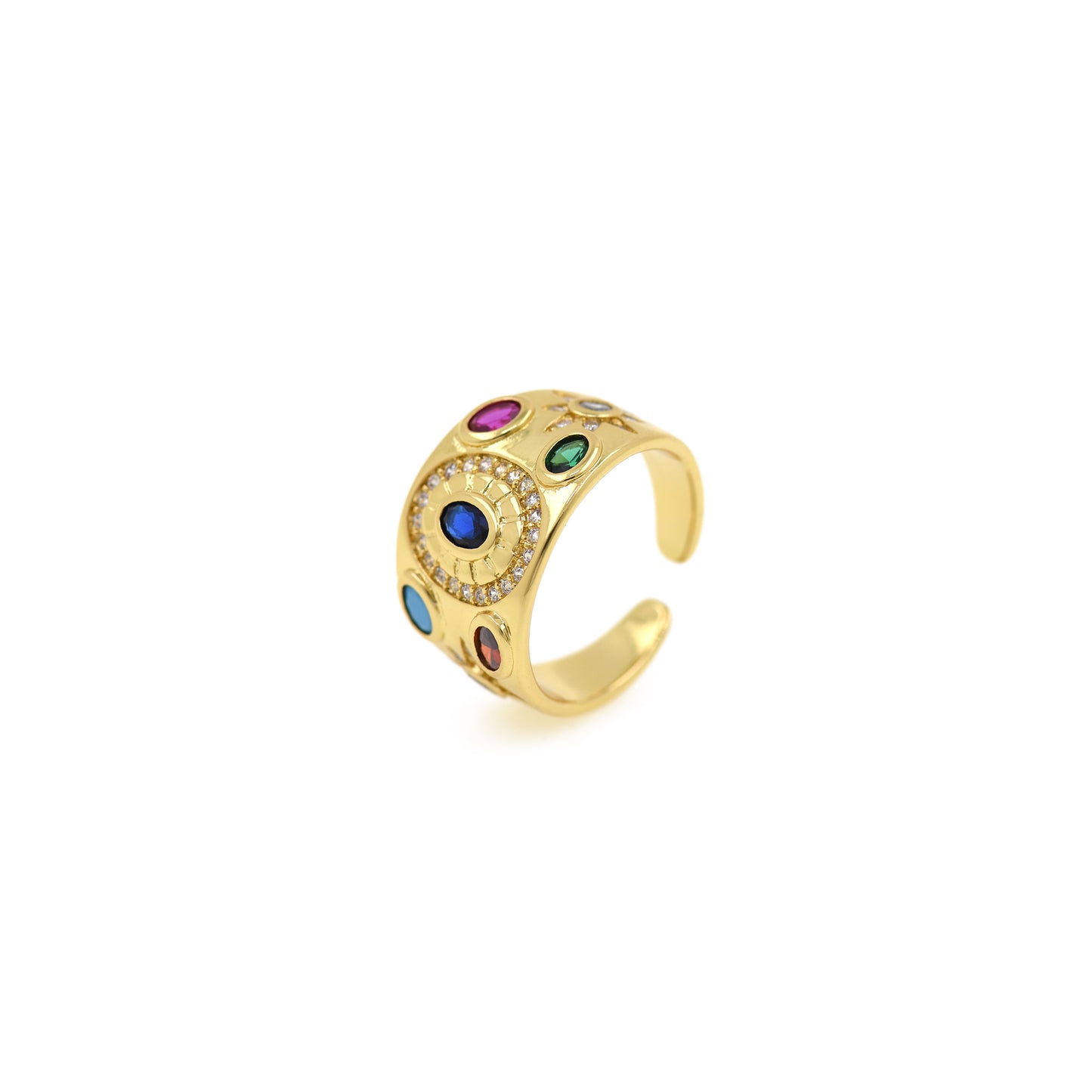 18K Gold Plated Zircon North Star Ring 13x20mm