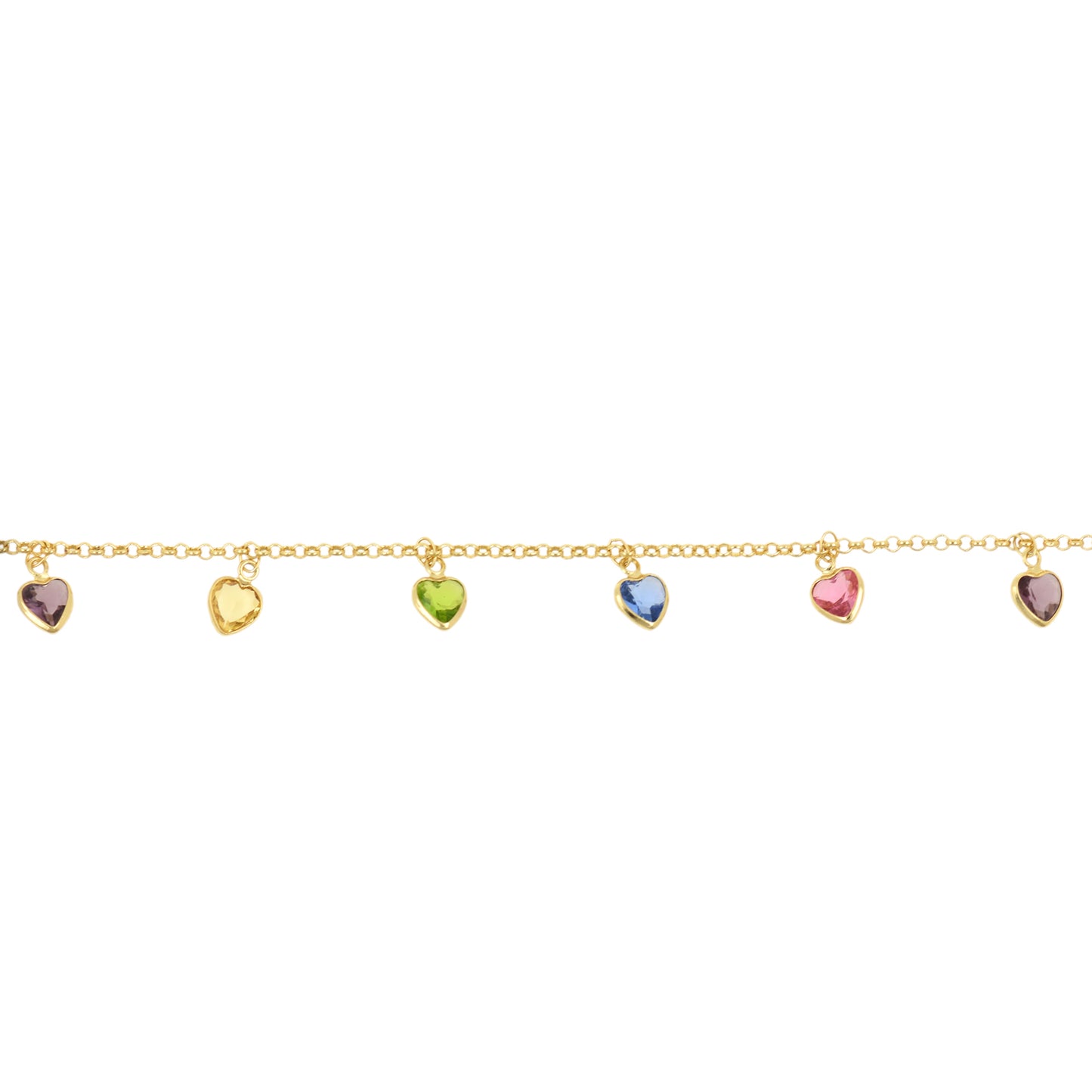 Colorful Crystal Heart Chain 6.5x9mm