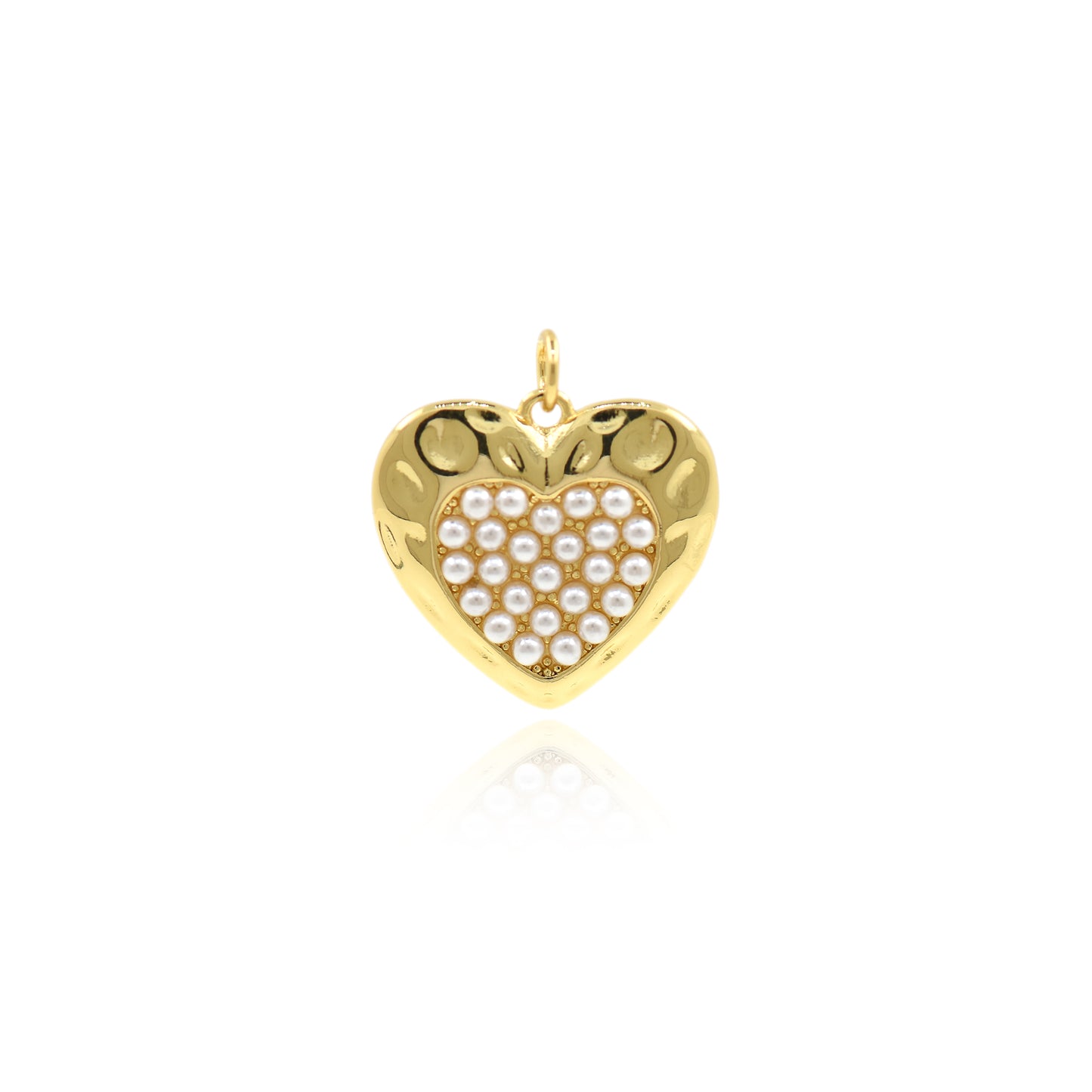 18k Gold Filled Hammered Heart Pendant 20.5x19mm