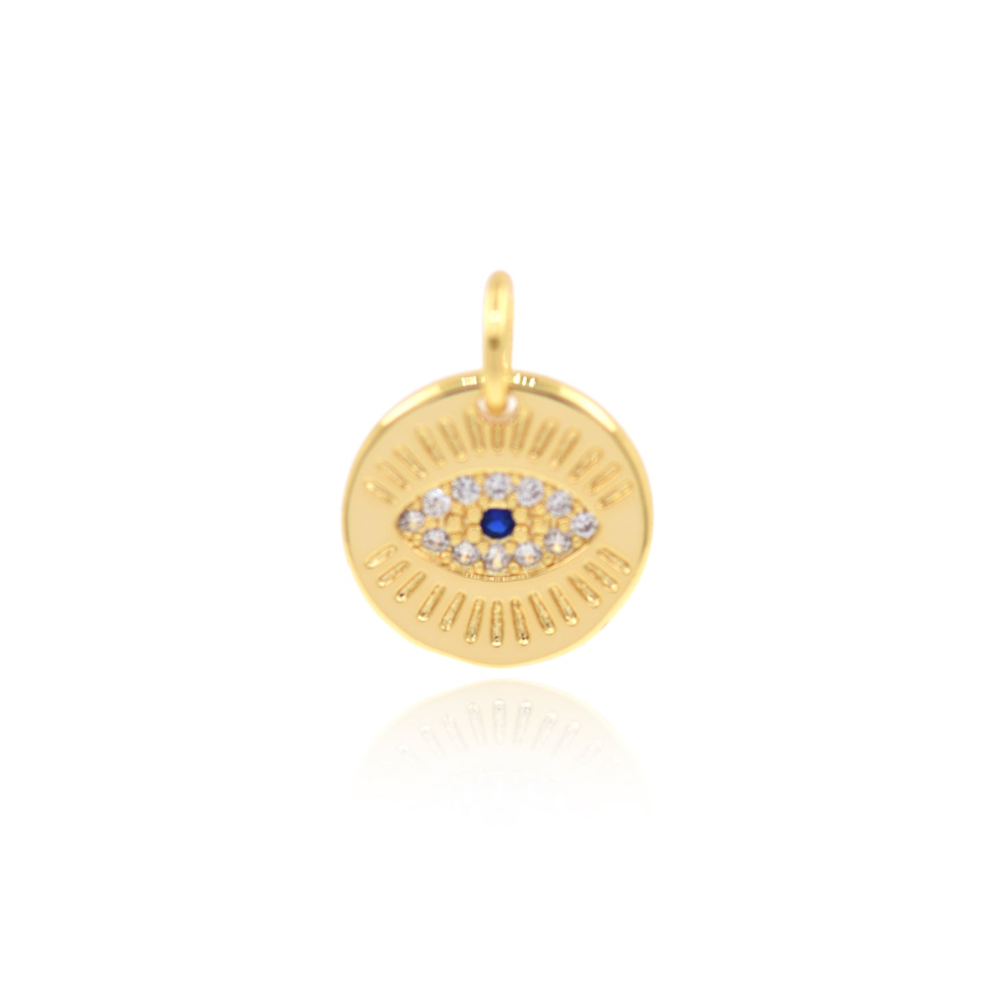 Round Gold Jewelry Eye Pendant 11mm