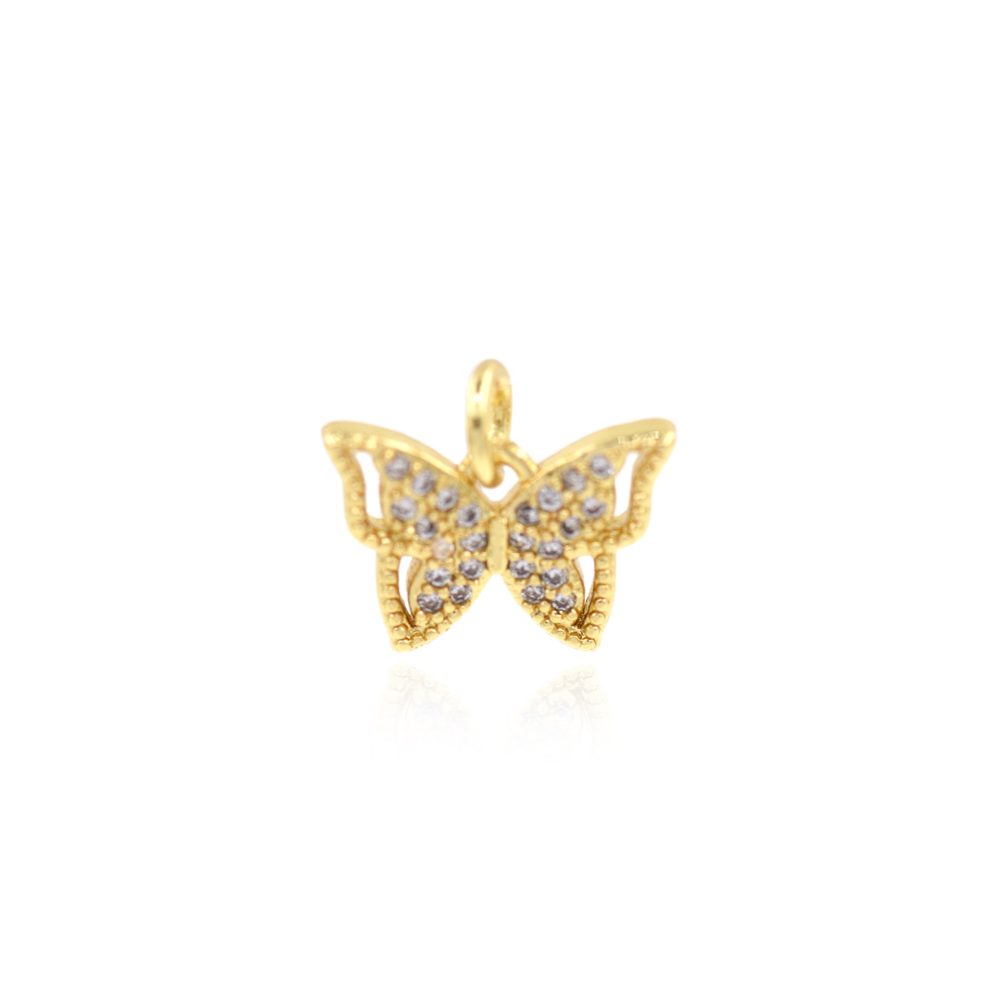 Gold Butterfly Necklace, 18k Gold Plated Butterfly Necklace  13x9.5mm