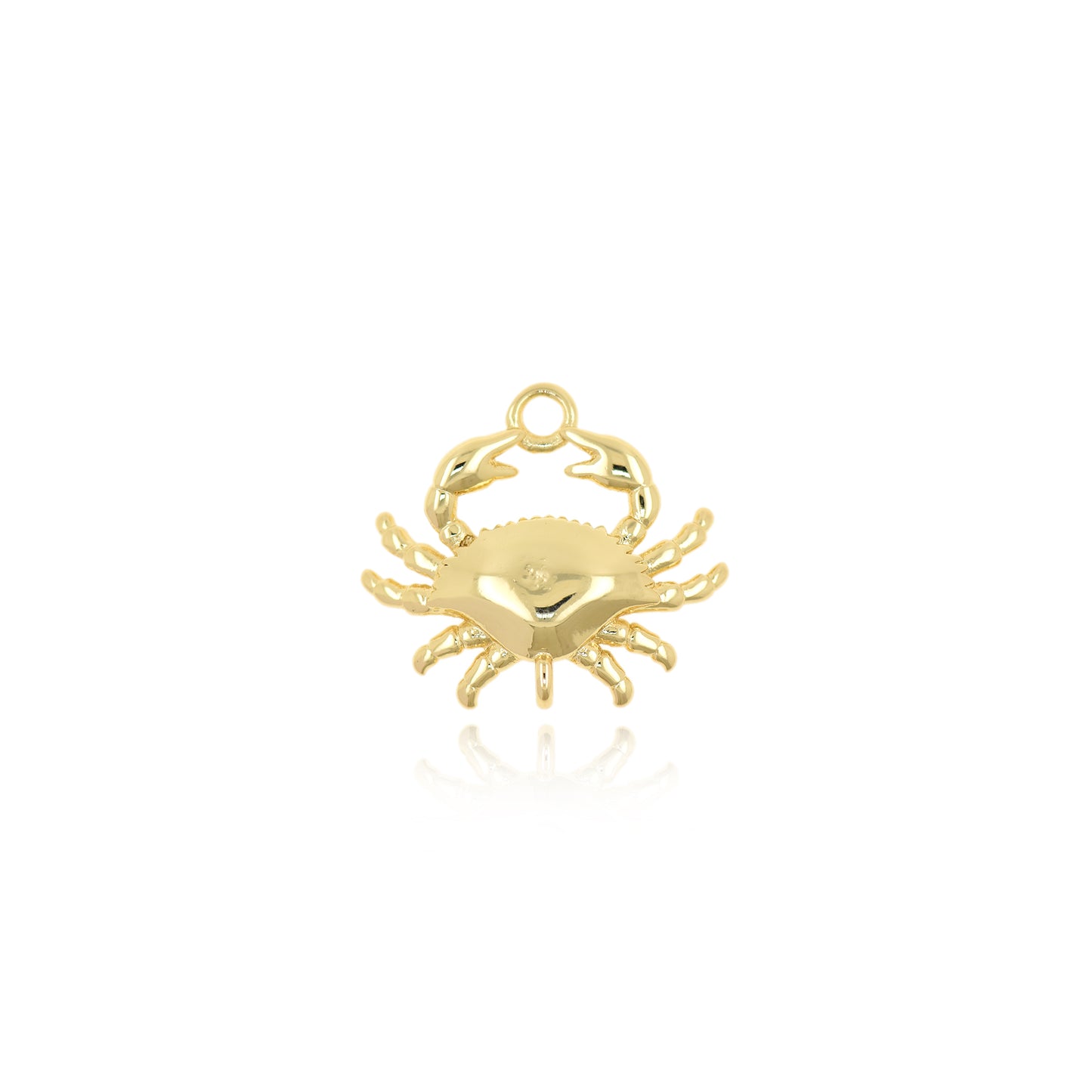 18K Gold Crab Charm,Micro Pave Sea Life Jewelry Accessories 29x21mm