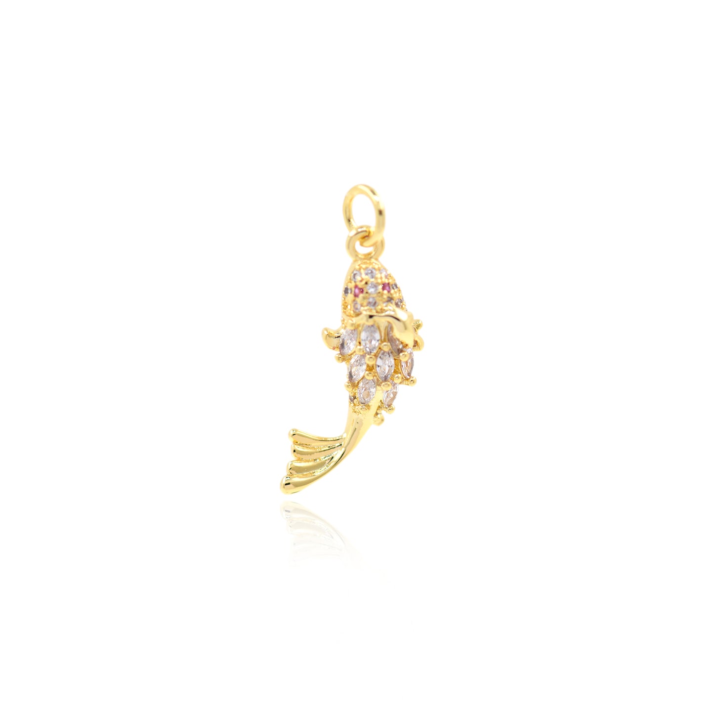 Exquisite 18k fish pendant   23x8mm