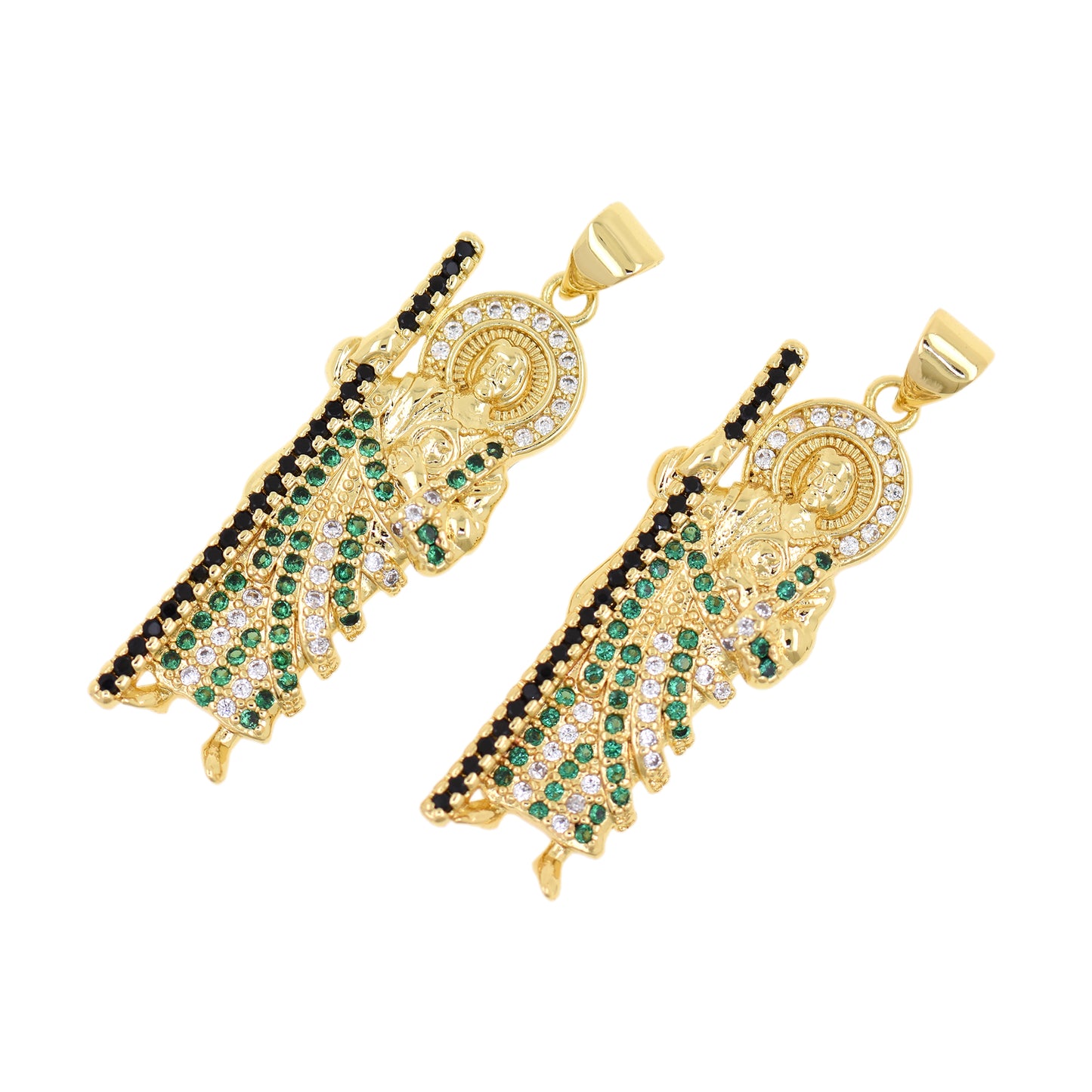 Buddhist monk Pendant,Filling Gold Pendant, Necklace Pendant 34x13mm