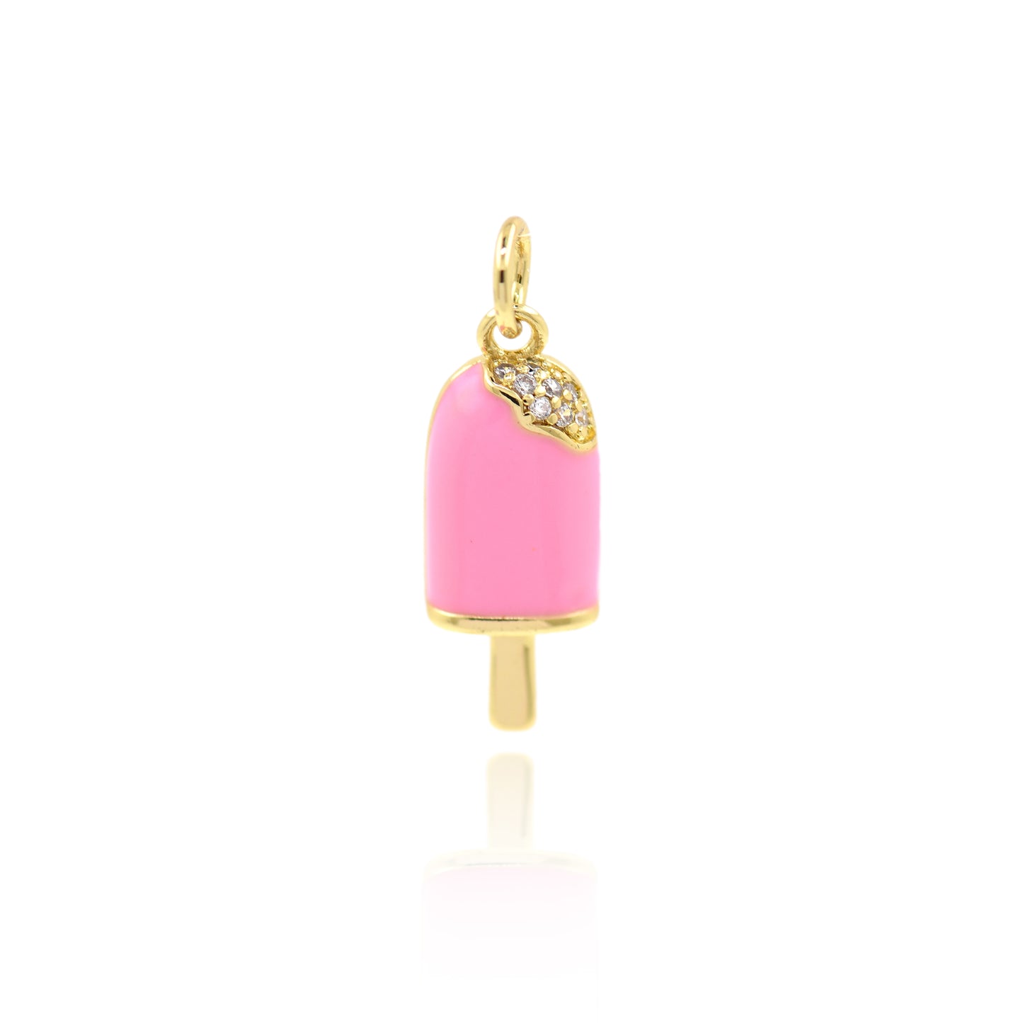 Enamel Ice Cream Charm Pendants,Smiling Kawaii Food Charms 19x7.5mm