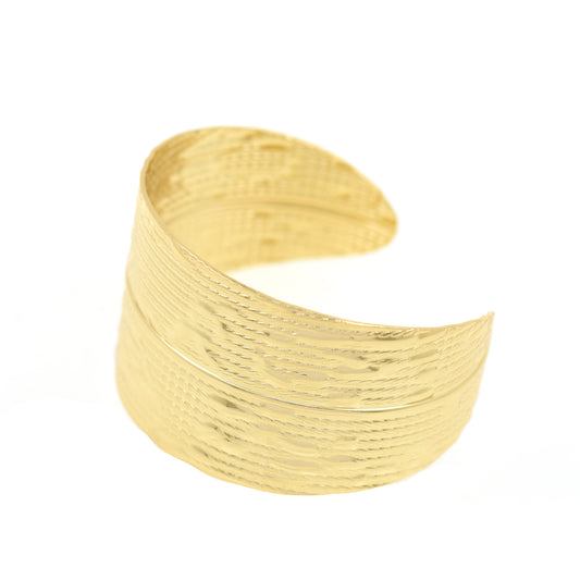 18K Gold FilledStatement Bangle,Stacking Bangle 59x34mm