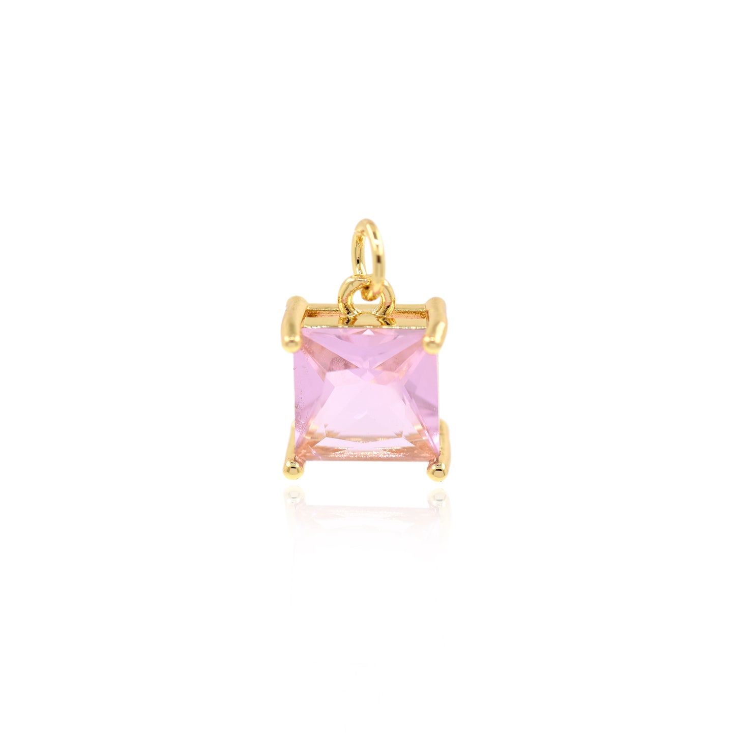 18K Gold Filled Zircon Square Pendant 8.5x7mm