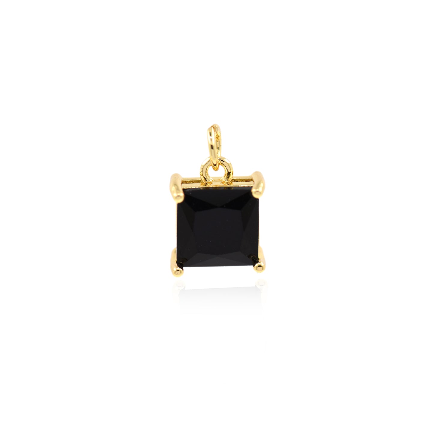 18K Gold Filled Zircon Square Pendant 8.5x7mm