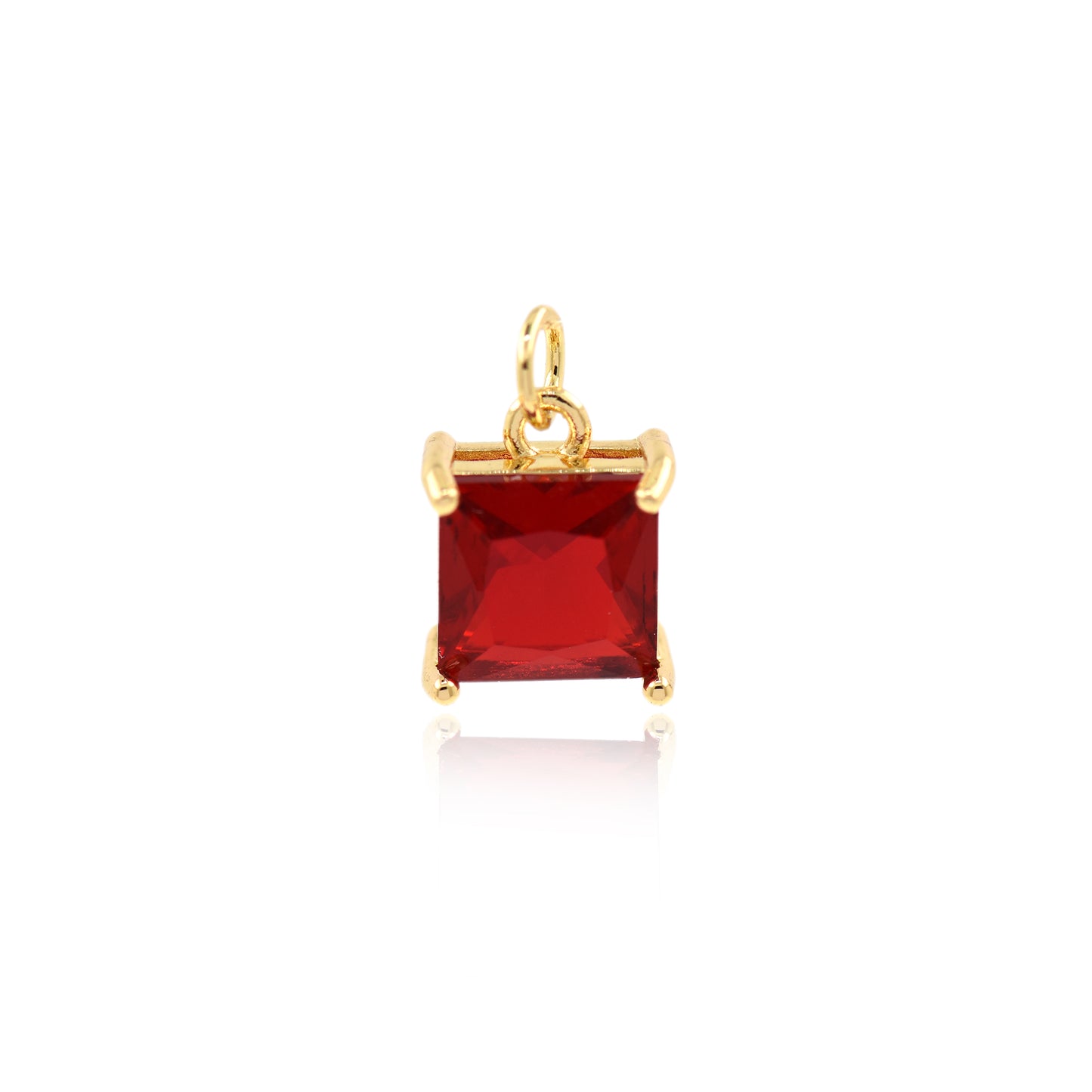 18K Gold Filled Zircon Square Pendant 8.5x7mm