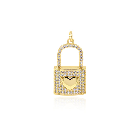 Mini Love Lock Pendant,Fashion Heart ShapePadlock 27x15mm