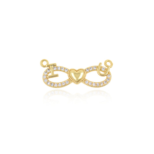 18K Gold Filled LOVE Letter Connector 27x11mm