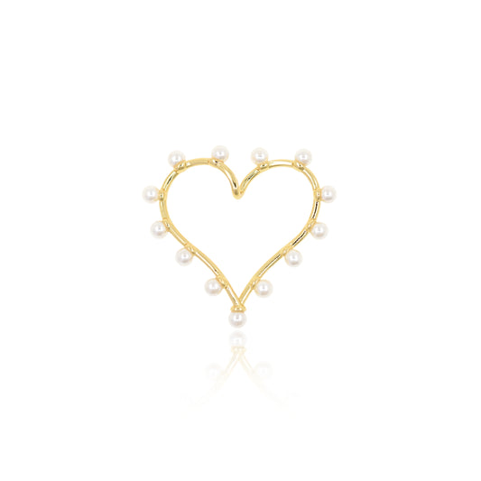 Pearl Heart Pendant 35x35mm