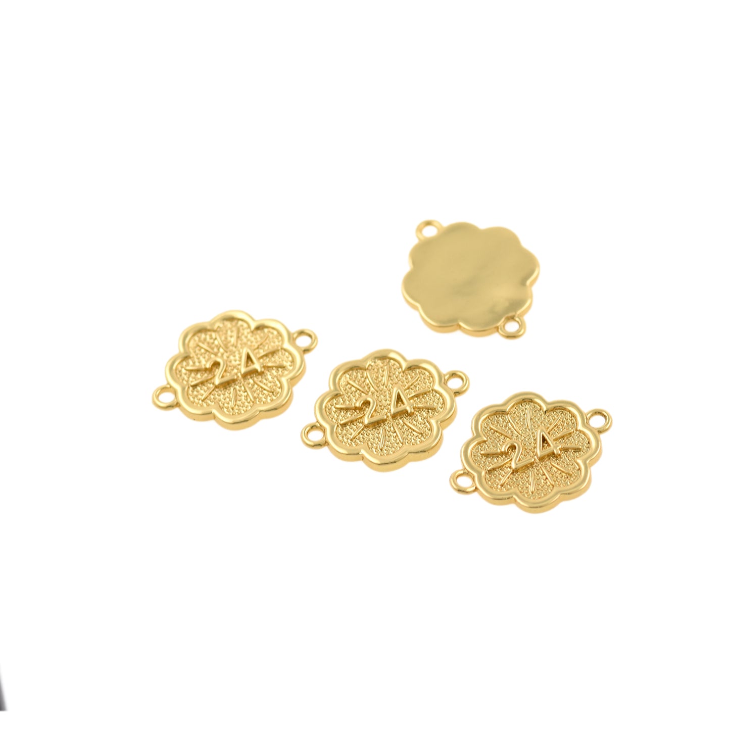 18K Gold Filled Number Connector,Flower Connector 18.5x14mm